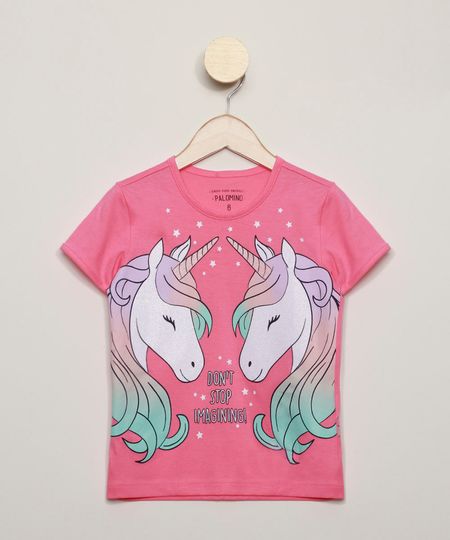 Blusa-Infantil-Unicornio-com-Glitter-Manga-Curta-Pink-9972940-Pink_1
