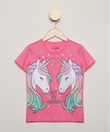 Blusa-Infantil-Unicornio-com-Glitter-Manga-Curta-Pink-9972940-Pink_1