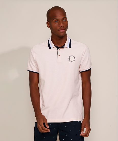 Polo-de-Piquet-Masculina-Tradicional-com-Bordado-Manga-Curta-Rosa-Claro-9965286-Rosa_Claro_1