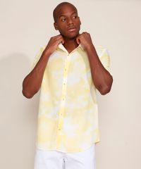Camisa-Masculina-Relaxed-Estampada-Tie-Dye-Manga-Curta-Amarela-9973353-Amarelo_3
