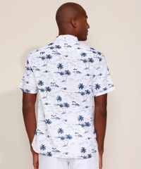 Camisa-Masculina-Tradicional-Estampada-de-Coqueiros-com-Linho-Manga-Curta-Branca-9948631-Branco_2
