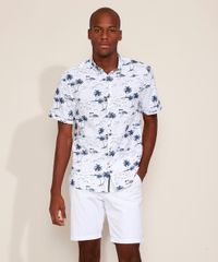 Camisa-Masculina-Tradicional-Estampada-de-Coqueiros-com-Linho-Manga-Curta-Branca-9948631-Branco_3