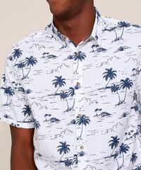 Camisa-Masculina-Tradicional-Estampada-de-Coqueiros-com-Linho-Manga-Curta-Branca-9948631-Branco_4