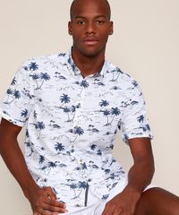 Camisa-Masculina-Tradicional-Estampada-de-Coqueiros-com-Linho-Manga-Curta-Branca-9948631-Branco_5