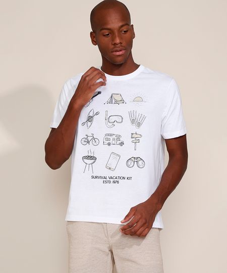 Camiseta-Masculina--Survival-Vacation-Kit--Manga-Curta-Gola-Careca-Branca-9961746-Branco_1 Camiseta-Masculina--Survival-Vacation-Kit--Manga-Curta-Gola-Careca-Branca-9961746-Branco_1