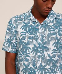 Camisa-Masculina-Tradicional-Estampada-de-Coqueiros-Manga-Curta-Off-White-9976938-Off_White_4