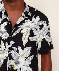 Camisa-Masculina-Relaxed-Estampada-Floral-Manga-Curta-Preta-9949055-Preto_4