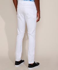 Calca-de-Sarja-Masculina-Skinny-com-Rasgo-no-Joelho-Branca-9967026-Branco_2