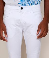 Calca-de-Sarja-Masculina-Skinny-com-Rasgo-no-Joelho-Branca-9967026-Branco_6