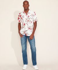 Camisa-Masculina-Relaxed-Estampada-Floral-Manga-Curta-Branca-9949056-Branco_3