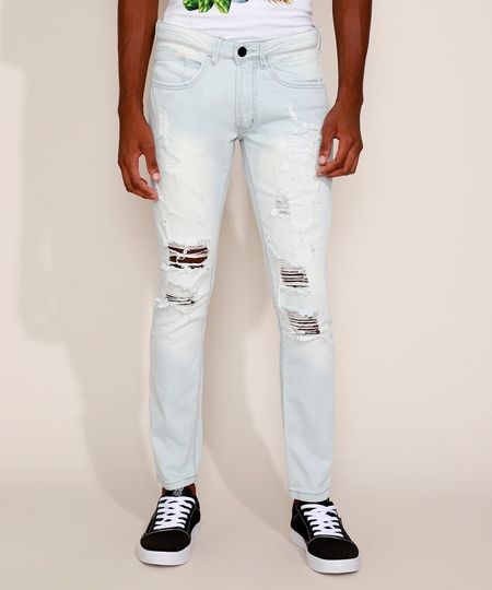 Calca-Jeans-Masculina-Slim-Destroyed-Azul-Claro-9966785-Azul_Claro_1