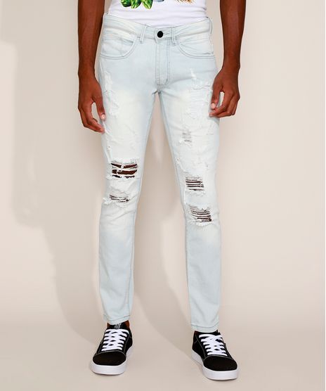 Calca-Jeans-Masculina-Slim-Destroyed-Azul-Claro-9966785-Azul_Claro_1