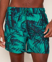 Short-Masculino-Estampado-de-Bambu-com-Cordao-e-Bolsos-Verde-9975596-Verde_1