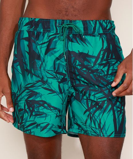 Short-Masculino-Estampado-de-Bambu-com-Cordao-e-Bolsos-Verde-9975596-Verde_1