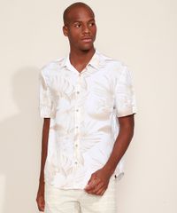 Camisa-Masculina-Tradicional-Estampada-Floral-Manga-Curta-Branca-9947772-Branco_1
