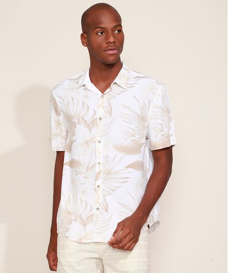Camisa-Masculina-Tradicional-Estampada-Floral-Manga-Curta-Branca-9947772-Branco_1