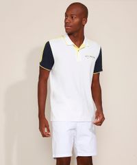 Polo-de-Piquet-Masculina-Tradicional-com-Recorte-e-Bordado-Manga-Curta-Contrastante-Branca-9965283-Branco_3
