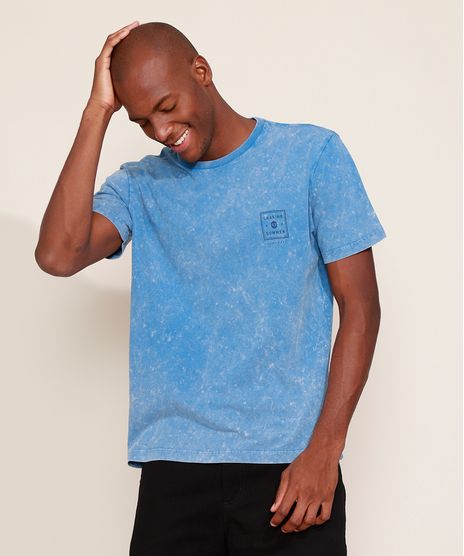 Camiseta-Masculina-Marmorizada--Chasing-Summer--Manga-Curta-Gola-Careca-Azul-9971561-Azul_1