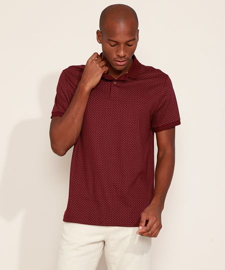Polo-Masculina-Tradicional-Estampada-Mini-Print-Manga-Curta-Vinho-9965289-Vinho_1