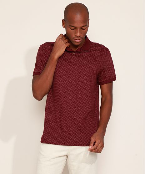 Polo-Masculina-Tradicional-Estampada-Mini-Print-Manga-Curta-Vinho-9965289-Vinho_1