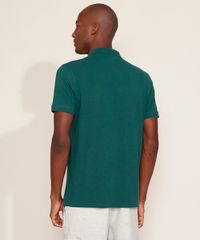 Polo-de-Piquet-Masculina-Basica-Comfort-Manga-Curta-Verde-Escuro-9597168-Verde_Escuro_2