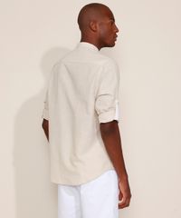 Camisa-Masculina-Comfort-com-Linho-e-Bolso-Manga-Longa-Gola-Padre-Kaki-9645929-Kaki_2
