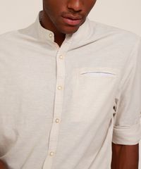 Camisa-Masculina-Comfort-com-Linho-e-Bolso-Manga-Longa-Gola-Padre-Kaki-9645929-Kaki_6