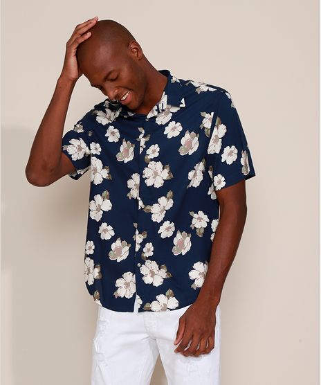 Camisa-Masculina-Comfort-Estampada-Floral-Manga-Curta-Azul-Marinho-9936836-Azul_Marinho_1