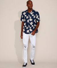 Camisa-Masculina-Comfort-Estampada-Floral-Manga-Curta-Azul-Marinho-9936836-Azul_Marinho_3