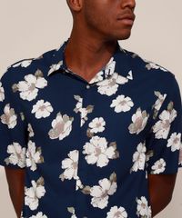 Camisa-Masculina-Comfort-Estampada-Floral-Manga-Curta-Azul-Marinho-9936836-Azul_Marinho_4