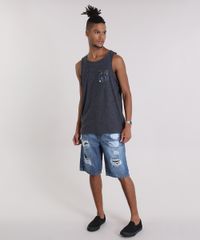 Regata-com-Bolso-Estampado-de-Folhagem-Cinza-Mescla-Escuro-8969430-Cinza_Mescla_Escuro_3