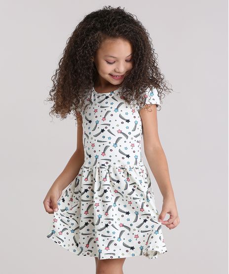 Vestido-Estampado-de-Estrelas-em-Algodao---Sustentavel-Off-White-9014047-Off_White_1