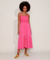 Vestido-Feminino-Midi-com-Lastex-Alca-Fina-de-Amarrar-Pink-9974789-Pink_1