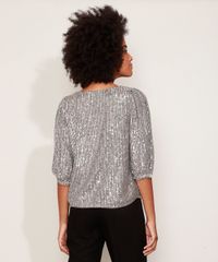 Blusa-de-Paete-Feminina-Ampla-Manga-Bufante-Decote-V-Grafite-9957714-Grafite_2