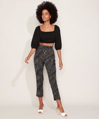 Blusa-Cropped-Feminina-Texturizada-com-Lastex-Manga-3-4-Decote-Reto-Preto-9970024-Preto_3