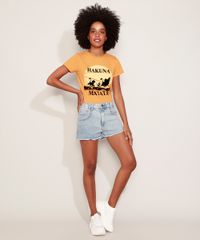 Blusa-Feminina-O-Rei-Leao--Hakuna-Matata--Manga-Curta-Decote-Redondo-Mostarda-9573348-Mostarda_3