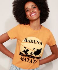 Blusa-Feminina-O-Rei-Leao--Hakuna-Matata--Manga-Curta-Decote-Redondo-Mostarda-9573348-Mostarda_6