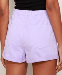 Short-de-Sarja-Feminino-Mom-Cintura-Alta-com-Elastico-Barra-Dobrada-Lilas-9971216-Lilas_2