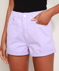 Short-de-Sarja-Feminino-Mom-Cintura-Alta-com-Elastico-Barra-Dobrada-Lilas-9971216-Lilas_5