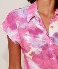 Camisa-Feminina-Estampada-Tie-Dye-com-No-Manga-Curta-Multicor-9972472-Multicor_4