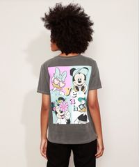 Camiseta-Feminina--Mickey-s-Friends--Manga-Curta-Decote-Redondo-Cinza-9973274-Cinza_2