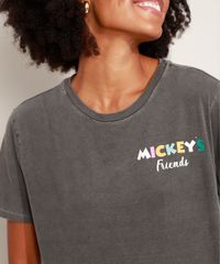 Camiseta-Feminina--Mickey-s-Friends--Manga-Curta-Decote-Redondo-Cinza-9973274-Cinza_4