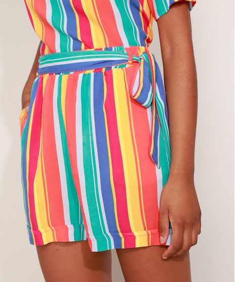 Short-Feminino-Listrado-Cintura-Alta-com-Elastico-e-Faixa-Multicor-9978523-Multicor_1