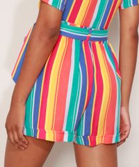 Short-Feminino-Listrado-Cintura-Alta-com-Elastico-e-Faixa-Multicor-9978523-Multicor_2