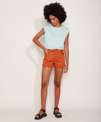Short-de-Sarja-Feminino-Mom-Cintura-Alta-com-Cinto-Barra-Dobrada-Marrom-9978846-Marrom_3