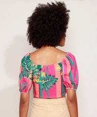 Blusa-Cropped-Feminina-Estampada-Folhagem-e-Onca-Manga-Curta-Bufante-Decote-Reto-Pink-9972663-Pink_2