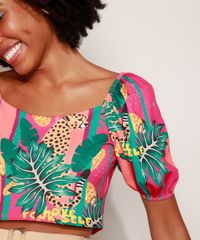 Blusa-Cropped-Feminina-Estampada-Folhagem-e-Onca-Manga-Curta-Bufante-Decote-Reto-Pink-9972663-Pink_4