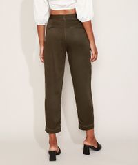 Calca-Feminina-Estampada-Reta-Cintura-Alta-com-Bolsos-Verde-Militar-9948878-Verde_Militar_2