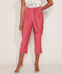 Calca-Feminina-Carrot-Cintura-Alta-com-Faixa-Rosa-Escuro-9949038-Rosa_Escuro_1