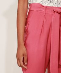 Calca-Feminina-Carrot-Cintura-Alta-com-Faixa-Rosa-Escuro-9949038-Rosa_Escuro_4